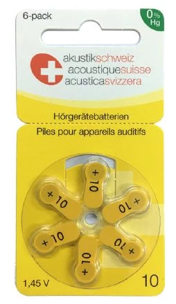 PILES 10 AE POUR AIDES AUDITIVES