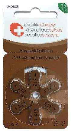 PILES 312 AE POUR AIDES AUDITIVES